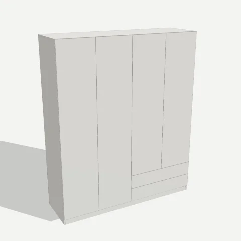 Шкаф распашной 4-дверный 2000×2400×600