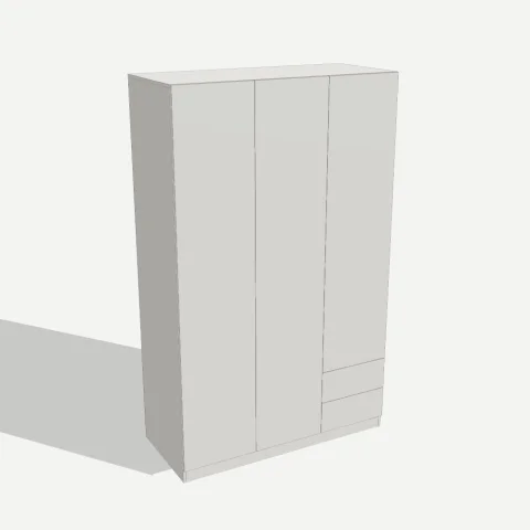 Шкаф распашной 3-дверный 1350×2200×580