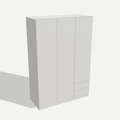 Шкаф распашной 3-дверный 1500×2200×600