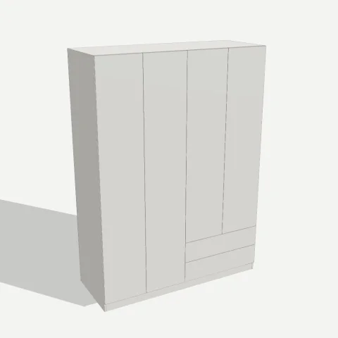 Шкаф распашной 4-дверный 1600×2200×600